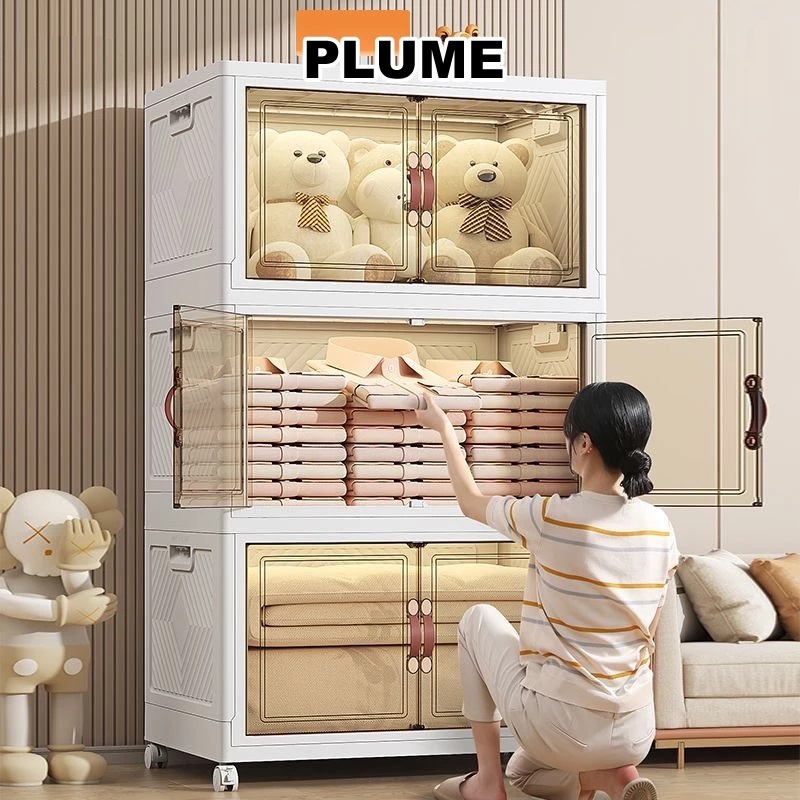 Giá chỉ 169.000₫, Có thể tự lắp ráp nhanh chóng, được trang bị bánh xe xoay 360°, công suất lớn, khả năng chịu lực cao, cửa hút nam châm đóng mở êm ái, có khóa ở bên cạnh. Có thể làm cho tủ ổn định hơn